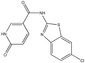 N-(6-chloro-1,3-benzothiazol-2-yl)-6-oxo-1,6-dihydropyridine-3-carboxamide Struktur