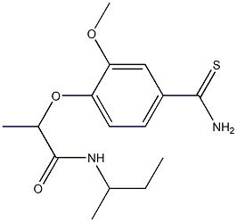 N-(butan-2-yl)-2-(4-carbamothioyl-2-methoxyphenoxy)propanamide Struktur