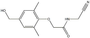 N-(cyanomethyl)-2-[4-(hydroxymethyl)-2,6-dimethylphenoxy]acetamide Struktur