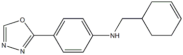 N-(cyclohex-3-en-1-ylmethyl)-4-(1,3,4-oxadiazol-2-yl)aniline Struktur