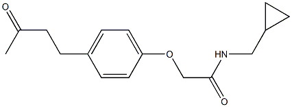 N-(cyclopropylmethyl)-2-[4-(3-oxobutyl)phenoxy]acetamide Struktur