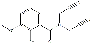 N,N-bis(cyanomethyl)-2-hydroxy-3-methoxybenzamide Struktur