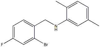 N-[(2-bromo-4-fluorophenyl)methyl]-2,5-dimethylaniline Struktur