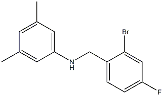 N-[(2-bromo-4-fluorophenyl)methyl]-3,5-dimethylaniline Struktur