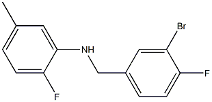 N-[(3-bromo-4-fluorophenyl)methyl]-2-fluoro-5-methylaniline Struktur