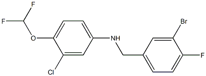 N-[(3-bromo-4-fluorophenyl)methyl]-3-chloro-4-(difluoromethoxy)aniline Struktur