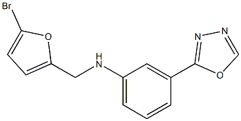 N-[(5-bromofuran-2-yl)methyl]-3-(1,3,4-oxadiazol-2-yl)aniline Struktur