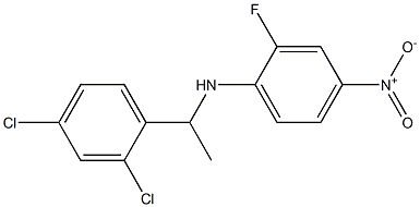 N-[1-(2,4-dichlorophenyl)ethyl]-2-fluoro-4-nitroaniline Struktur