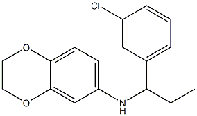 N-[1-(3-chlorophenyl)propyl]-2,3-dihydro-1,4-benzodioxin-6-amine Struktur