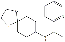 N-[1-(pyridin-2-yl)ethyl]-1,4-dioxaspiro[4.5]decan-8-amine Struktur