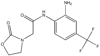 N-[2-amino-4-(trifluoromethyl)phenyl]-2-(2-oxo-1,3-oxazolidin-3-yl)acetamide Struktur