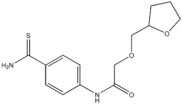 N-[4-(aminocarbonothioyl)phenyl]-2-(tetrahydrofuran-2-ylmethoxy)acetamide Struktur