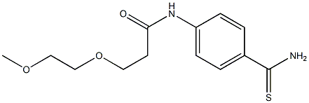 N-[4-(aminocarbonothioyl)phenyl]-3-(2-methoxyethoxy)propanamide Struktur