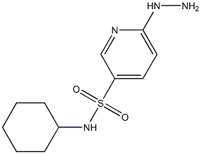 N-cyclohexyl-6-hydrazinylpyridine-3-sulfonamide Struktur