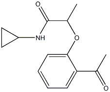 N-cyclopropyl-2-(2-acetylphenoxy)propanamide Struktur