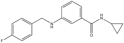 N-cyclopropyl-3-{[(4-fluorophenyl)methyl]amino}benzamide Struktur