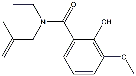 N-ethyl-2-hydroxy-3-methoxy-N-(2-methylprop-2-en-1-yl)benzamide Struktur