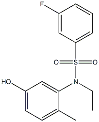 N-ethyl-3-fluoro-N-(5-hydroxy-2-methylphenyl)benzene-1-sulfonamide Struktur