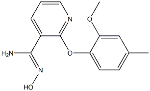 N'-hydroxy-2-(2-methoxy-4-methylphenoxy)pyridine-3-carboximidamide Struktur