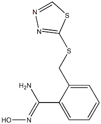 N'-hydroxy-2-[(1,3,4-thiadiazol-2-ylsulfanyl)methyl]benzene-1-carboximidamide Struktur