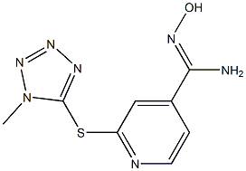 N'-hydroxy-2-[(1-methyl-1H-1,2,3,4-tetrazol-5-yl)sulfanyl]pyridine-4-carboximidamide Struktur