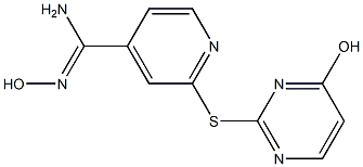 N'-hydroxy-2-[(4-hydroxypyrimidin-2-yl)sulfanyl]pyridine-4-carboximidamide Struktur