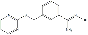 N'-hydroxy-3-[(pyrimidin-2-ylsulfanyl)methyl]benzene-1-carboximidamide Struktur