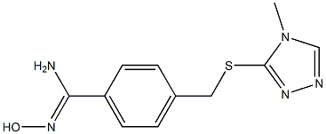 N'-hydroxy-4-{[(4-methyl-4H-1,2,4-triazol-3-yl)sulfanyl]methyl}benzene-1-carboximidamide Struktur