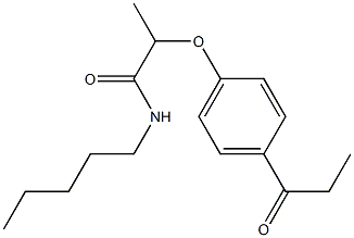 N-pentyl-2-(4-propanoylphenoxy)propanamide Struktur