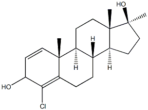 4-Chloro-17a-methyl-1,4-androstadiene-3,17-diol Struktur