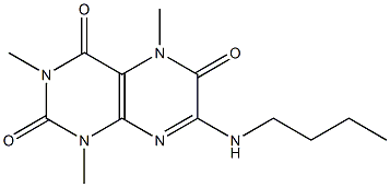 2,4,6(3H)-Pteridinetrione,  7-(butylamino)-1,5-dihydro-1,3,5-trimethyl- Struktur