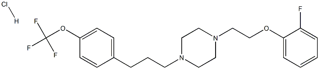 1-(2-(2-fluorophenoxy)ethyl)-4-(3-(4-(trifluoromethoxy)phenyl)propyl)piperazine hydrochloride Struktur