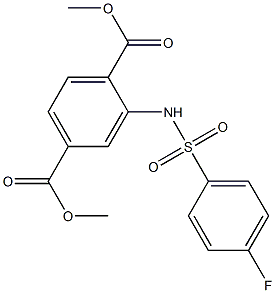 dimethyl 2-{[(4-fluorophenyl)sulfonyl]amino}terephthalate Struktur