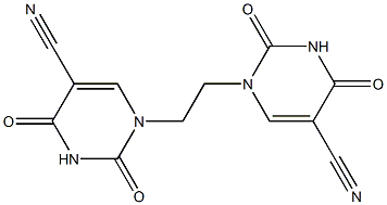 1-(2-(5-cyano-2,4-dioxo-3,4-dihydropyrimidin-1(2H)-yl)ethyl)-2,4-dioxo-1,2,3,4-tetrahydropyrimidine-5-carbonitrile Struktur