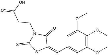 3-[4-oxo-2-thioxo-5-(3,4,5-trimethoxybenzylidene)-1,3-thiazolidin-3-yl]propanoic acid Struktur