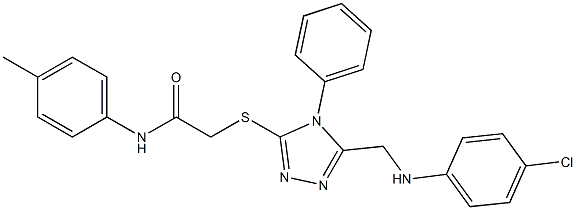 2-({5-[(4-chloroanilino)methyl]-4-phenyl-4H-1,2,4-triazol-3-yl}sulfanyl)-N-(4-methylphenyl)acetamide Struktur