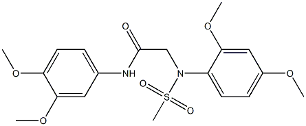 2-[2,4-dimethoxy(methylsulfonyl)anilino]-N-(3,4-dimethoxyphenyl)acetamide Struktur