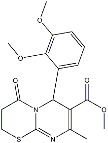 methyl 6-(2,3-dimethoxyphenyl)-8-methyl-4-oxo-3,4-dihydro-2H,6H-pyrimido[2,1-b][1,3]thiazine-7-carboxylate Struktur