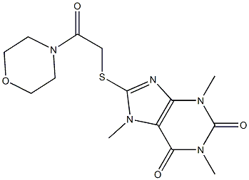 1,3,7-trimethyl-8-{[2-(4-morpholinyl)-2-oxoethyl]sulfanyl}-3,7-dihydro-1H-purine-2,6-dione Struktur