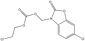 2-chloroethyl (6-chloro-2-oxo-1,3-benzoxazol-3(2H)-yl)methyl carbonate Struktur