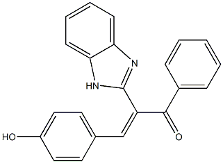 2-(1H-benzimidazol-2-yl)-3-(4-hydroxyphenyl)-1-phenyl-2-propen-1-one Struktur