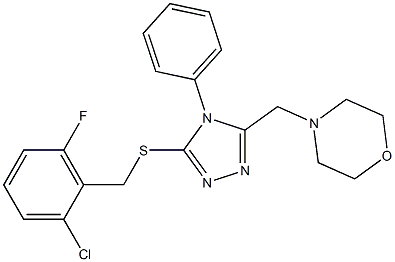 2-chloro-6-fluorobenzyl 5-(4-morpholinylmethyl)-4-phenyl-4H-1,2,4-triazol-3-yl sulfide Struktur