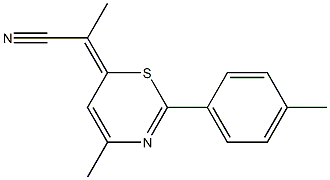 2-[4-methyl-2-(4-methylphenyl)-6H-1,3-thiazin-6-ylidene]propanenitrile Struktur