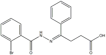 4-[(2-bromobenzoyl)hydrazono]-4-phenylbutanoic acid Struktur