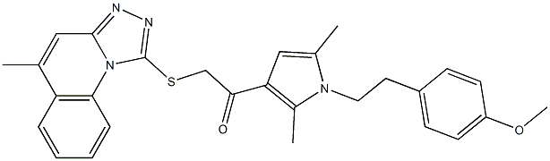 1-{1-[2-(4-methoxyphenyl)ethyl]-2,5-dimethyl-1H-pyrrol-3-yl}-2-[(5-methyl[1,2,4]triazolo[4,3-a]quinolin-1-yl)sulfanyl]ethanone Struktur