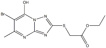 ethyl [(6-bromo-7-hydroxy-5-methyl[1,2,4]triazolo[1,5-a]pyrimidin-2-yl)sulfanyl]acetate Struktur