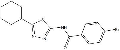 4-bromo-N-(5-cyclohexyl-1,3,4-thiadiazol-2-yl)benzamide Struktur