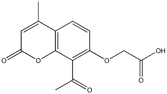 [(8-acetyl-4-methyl-2-oxo-2H-chromen-7-yl)oxy]acetic acid Struktur