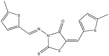 5-[(5-methyl-2-thienyl)methylene]-3-{[(5-methyl-2-thienyl)methylene]amino}-2-thioxo-1,3-thiazolidin-4-one Struktur