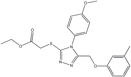 ethyl ({4-(4-methoxyphenyl)-5-[(3-methylphenoxy)methyl]-4H-1,2,4-triazol-3-yl}sulfanyl)acetate Struktur